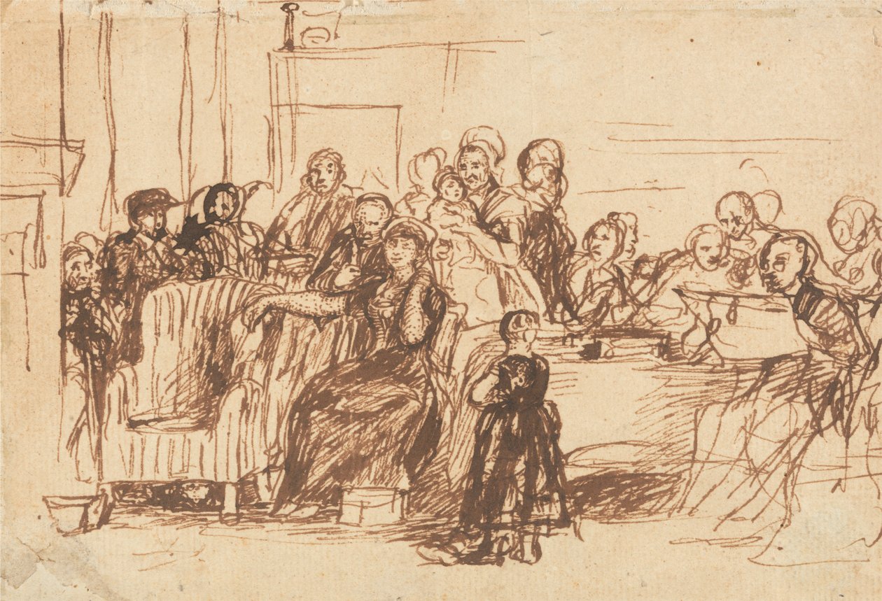 Vázlat a "A végrendelet felolvasásához" alkotó: Sir David Wilkie