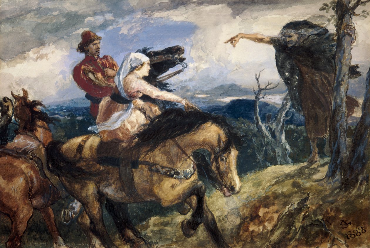 „A boszorkány – egy tanulmány”, 1888 alkotó: Sir John Gilbert