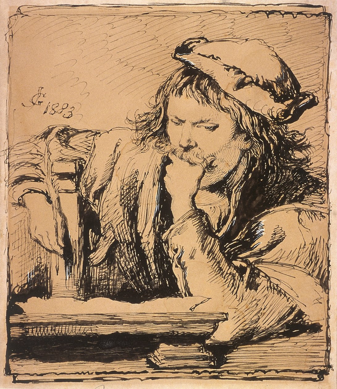„Fiatal ember könyvvel”, 1883 alkotó: Sir John Gilbert