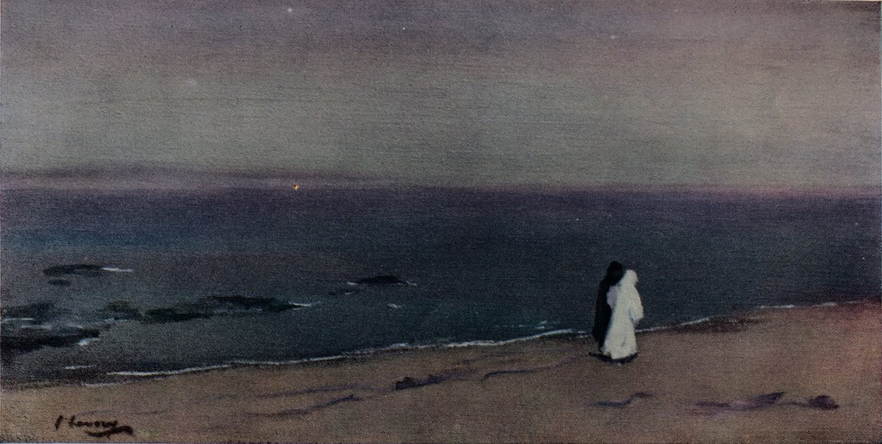 Tengerpart, Holdfény, c1908 alkotó: Sir John Lavery
