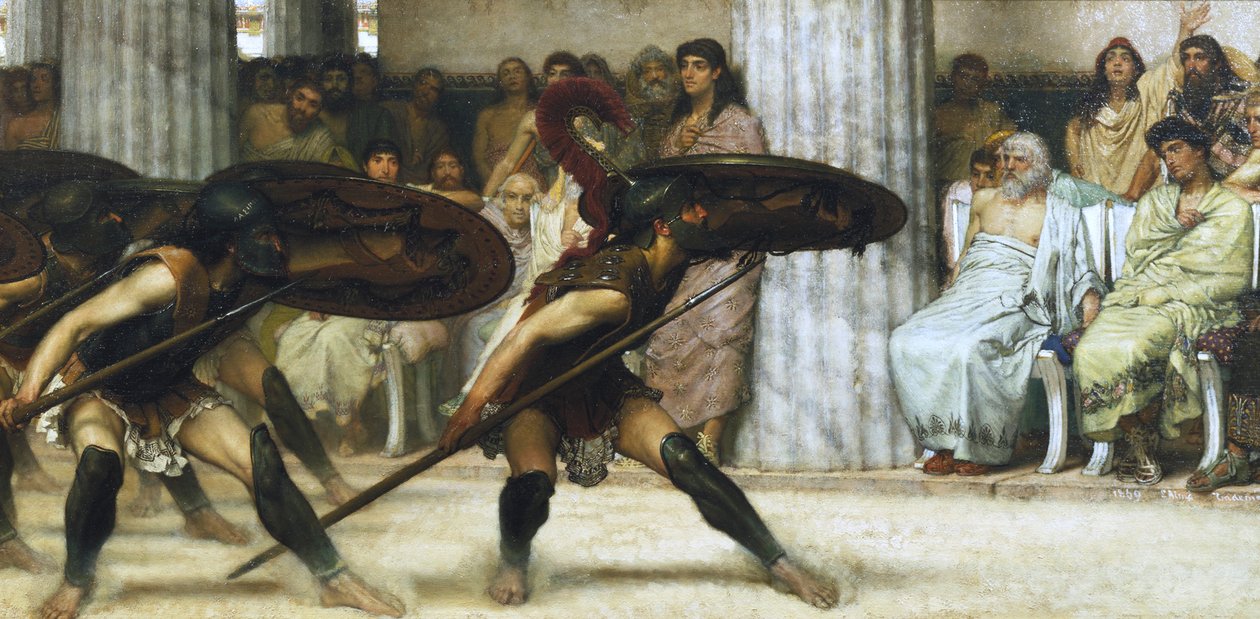 "A pirruszi tánc", 1869. alkotó: Sir Lawrence Alma Tadema