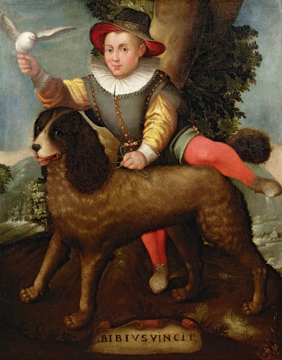 Fiú és kutya, "Bibius Vincit" alkotó: Sofonisba Anguissola