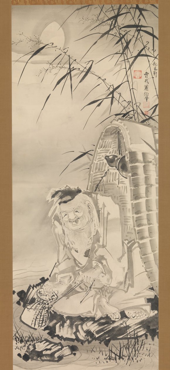 Tokaibo horgászkosárral, kb. 1768. alkotó: Soga Shohaku