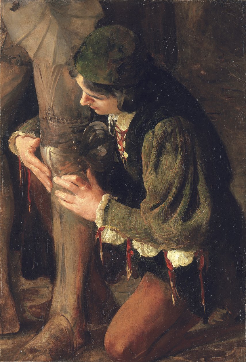 Tanulmány a "felszerelt" számára alkotó: Solomon Joseph Solomon