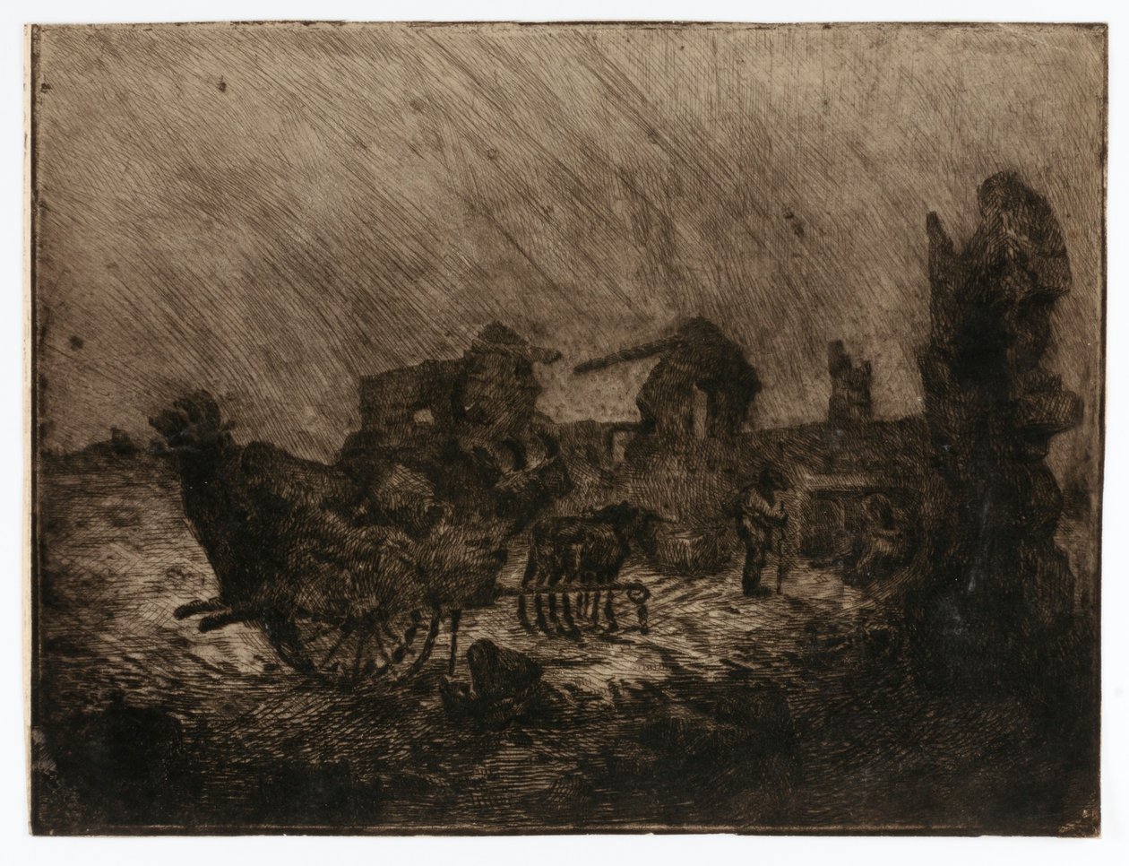 Szekér és romok alkotó: Solon H. Borglum