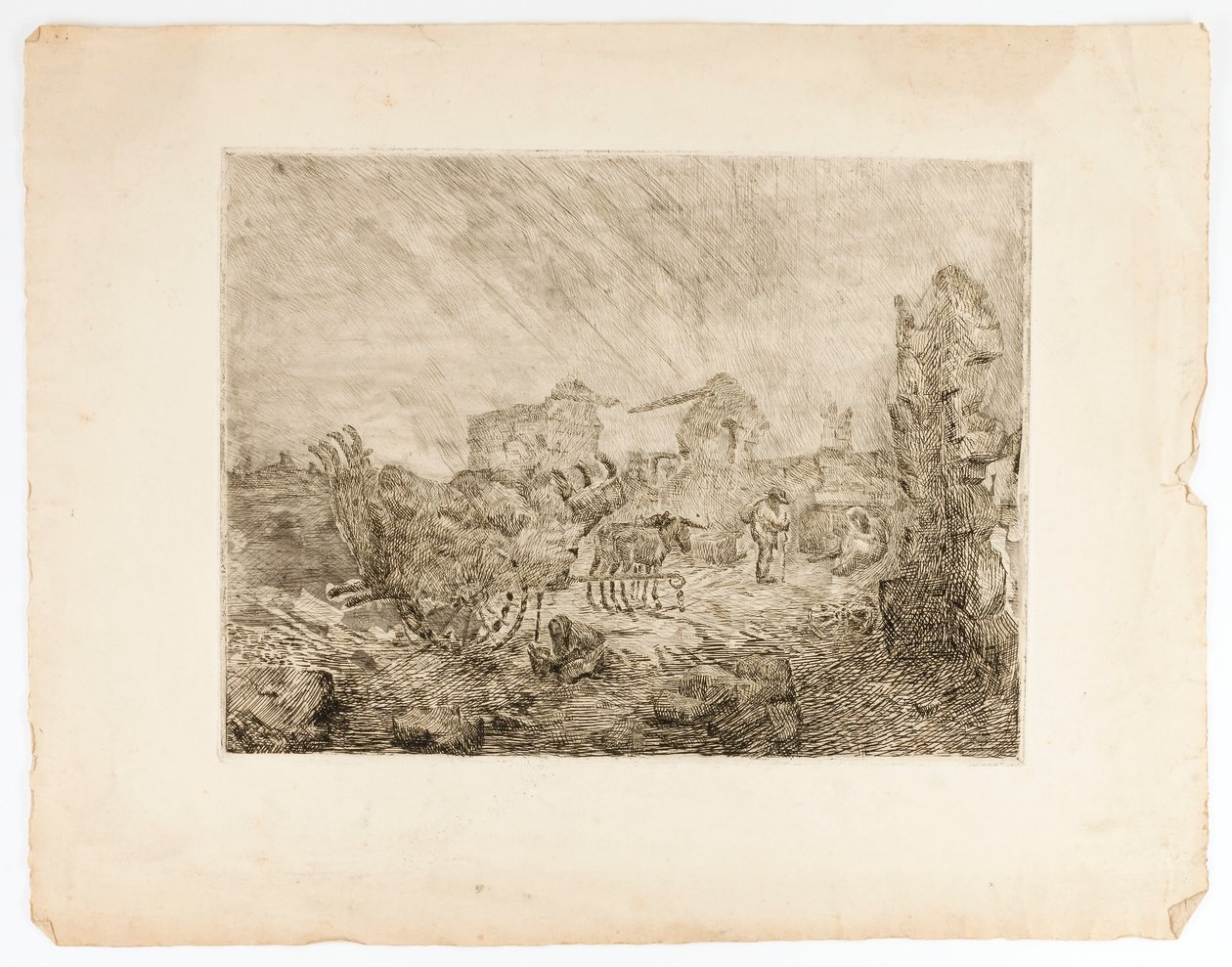 Szekér és romok alkotó: Solon H. Borglum