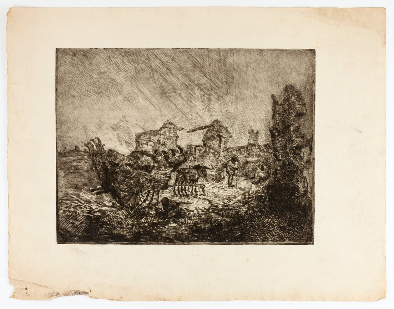 Szekér és romok alkotó: Solon H. Borglum
