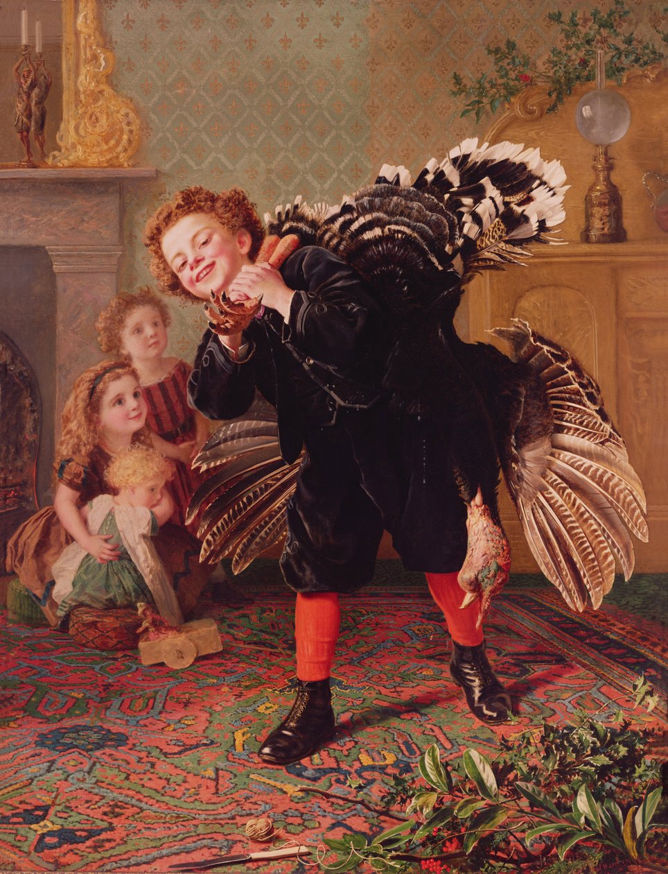 Here Comes the Gobbler..., 1877 körül alkotó: Sophie Gengembre Anderson