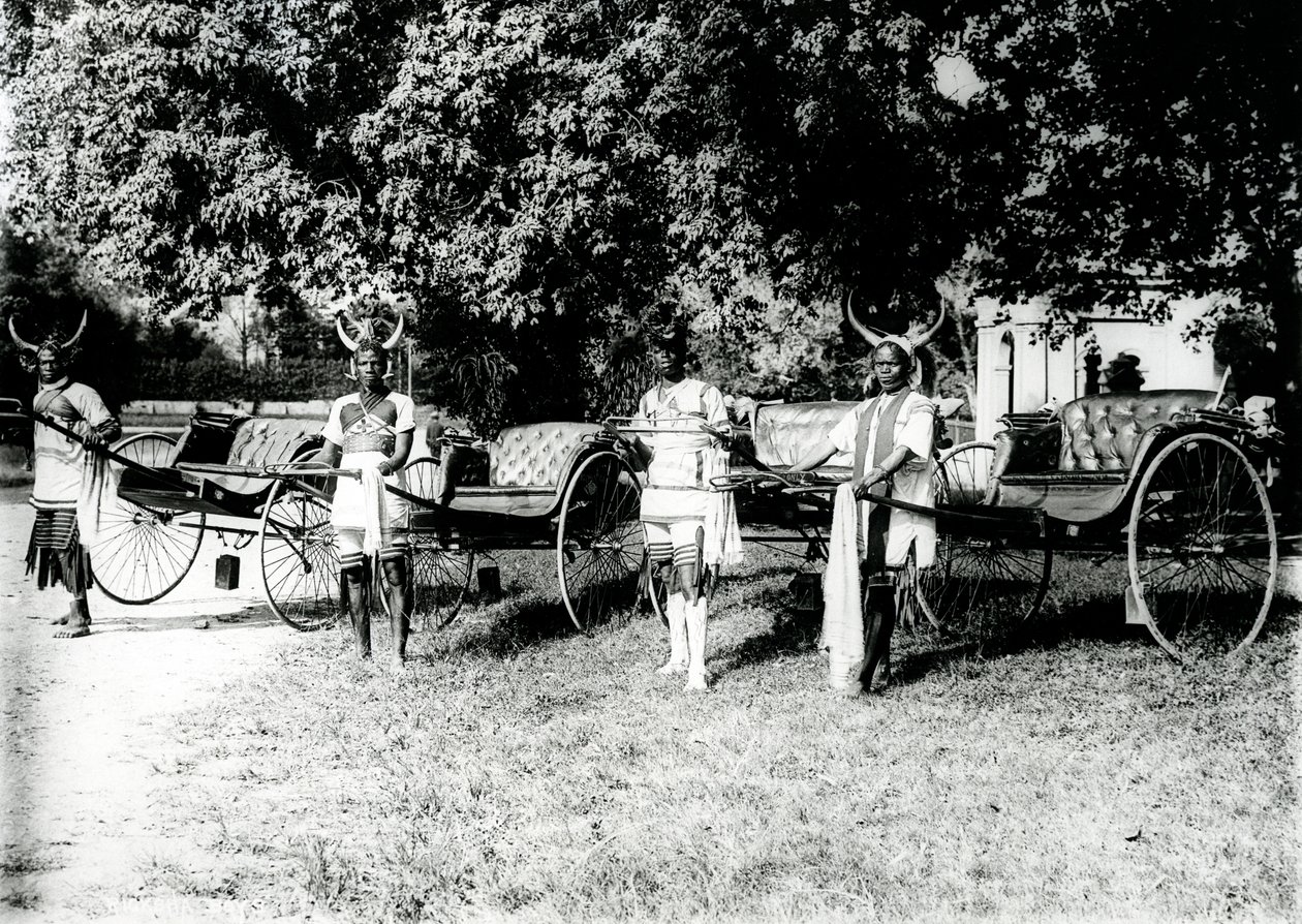 Zulu Ricksha Drivers, Durban, 1897 körül alkotó: South African Photographer
