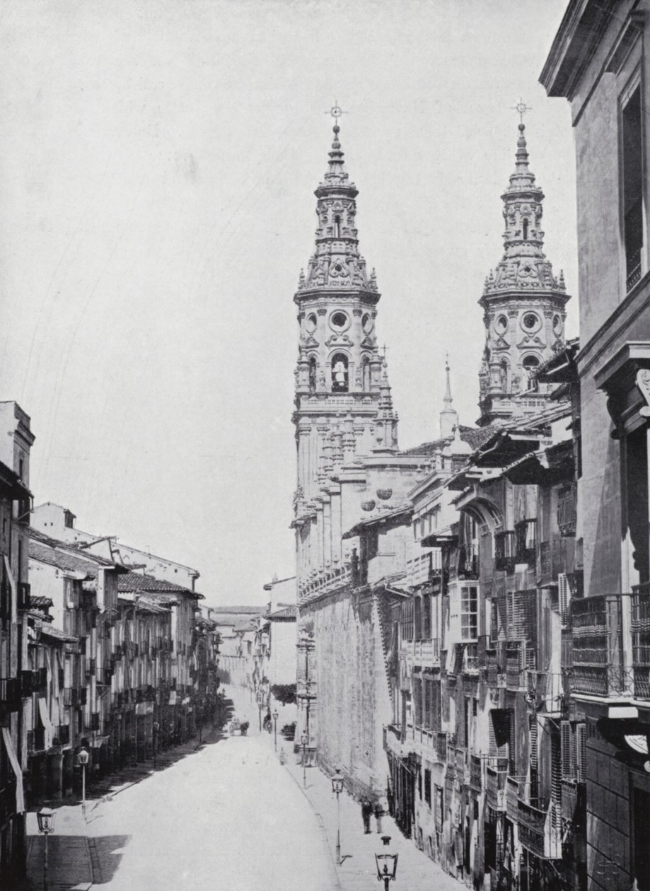 Calle Del Mercado, Logrono (fekete-fehér fénykép) alkotó: Spanish Photographer