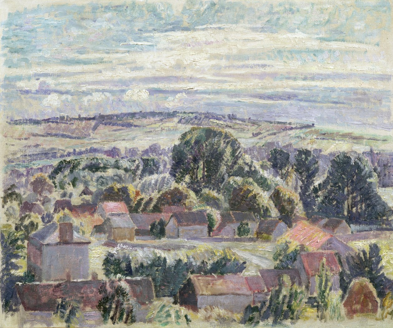 Egy angol táj, 1910 körül alkotó: Spencer Frederick Gore