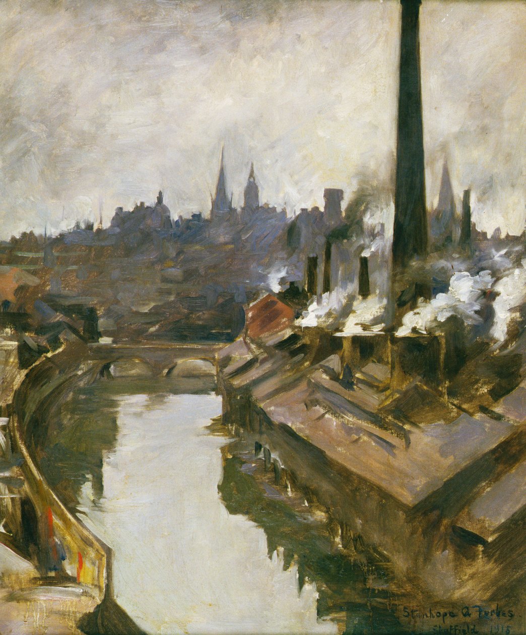 Sheffield: Folyó és füstölő kémények alkotó: Stanhope Alexander Forbes