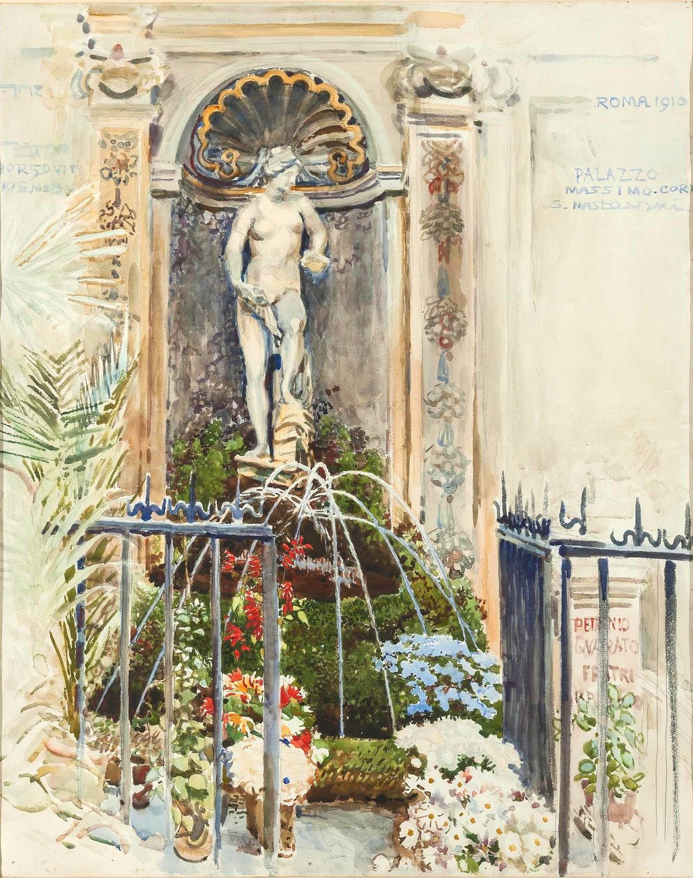 Szökőkút a Palazzo Massimo -ban Rómában alkotó: Stanisaw Masowski