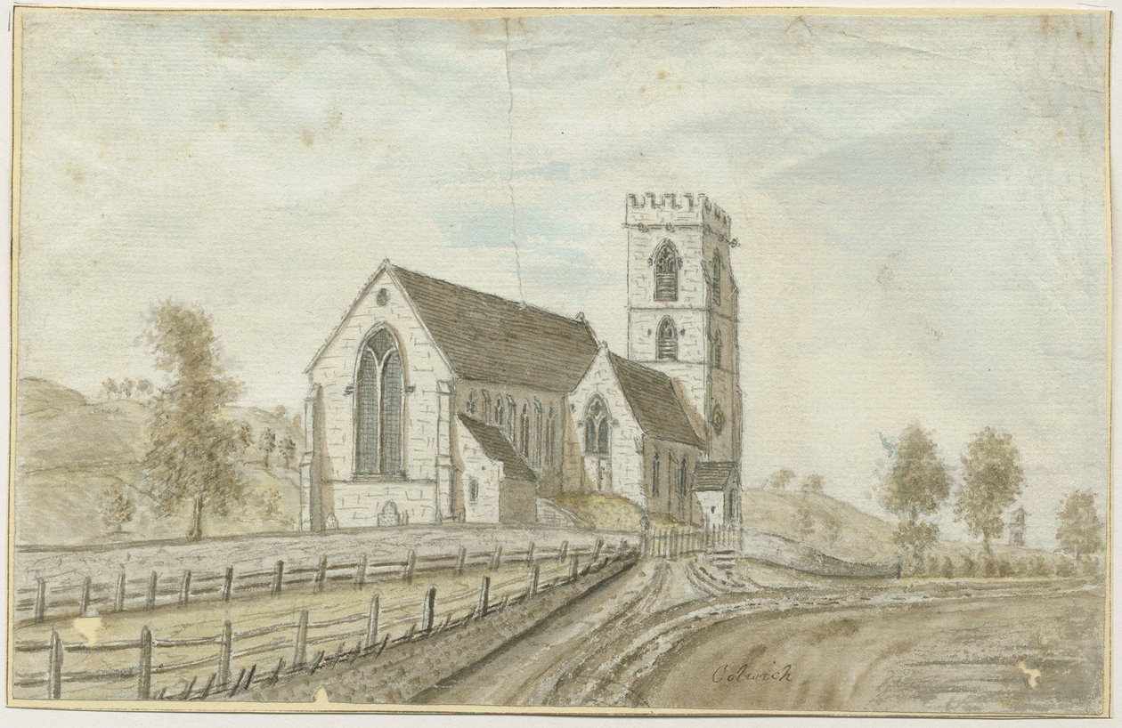 Colwich templom: akvarell festmény, nd [1762-1802] alkotó: Stebbing Shaw