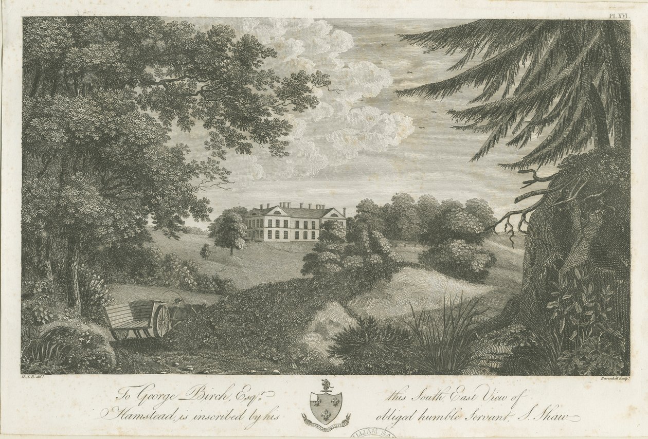 Hamstead Hall: metszet, nd [1762-1802] (nyomtatás) alkotó: Stebbing Shaw