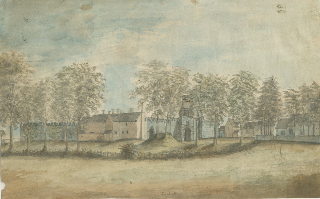 Rushall kastély/Hall: akvarell festmény, nd [1791] alkotó: Stebbing Shaw
