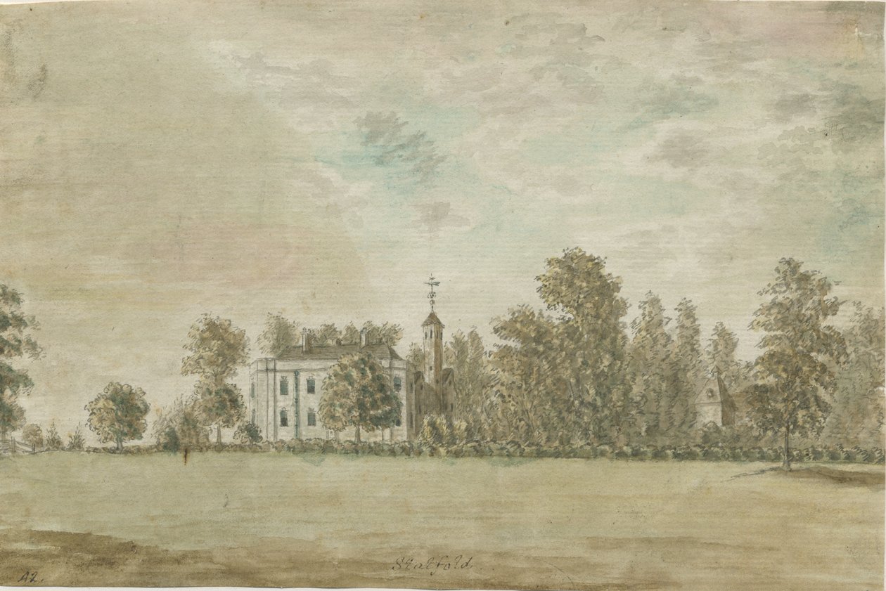Statfold Hall: vízfestmény, nd [1762-1802] alkotó: Stebbing Shaw