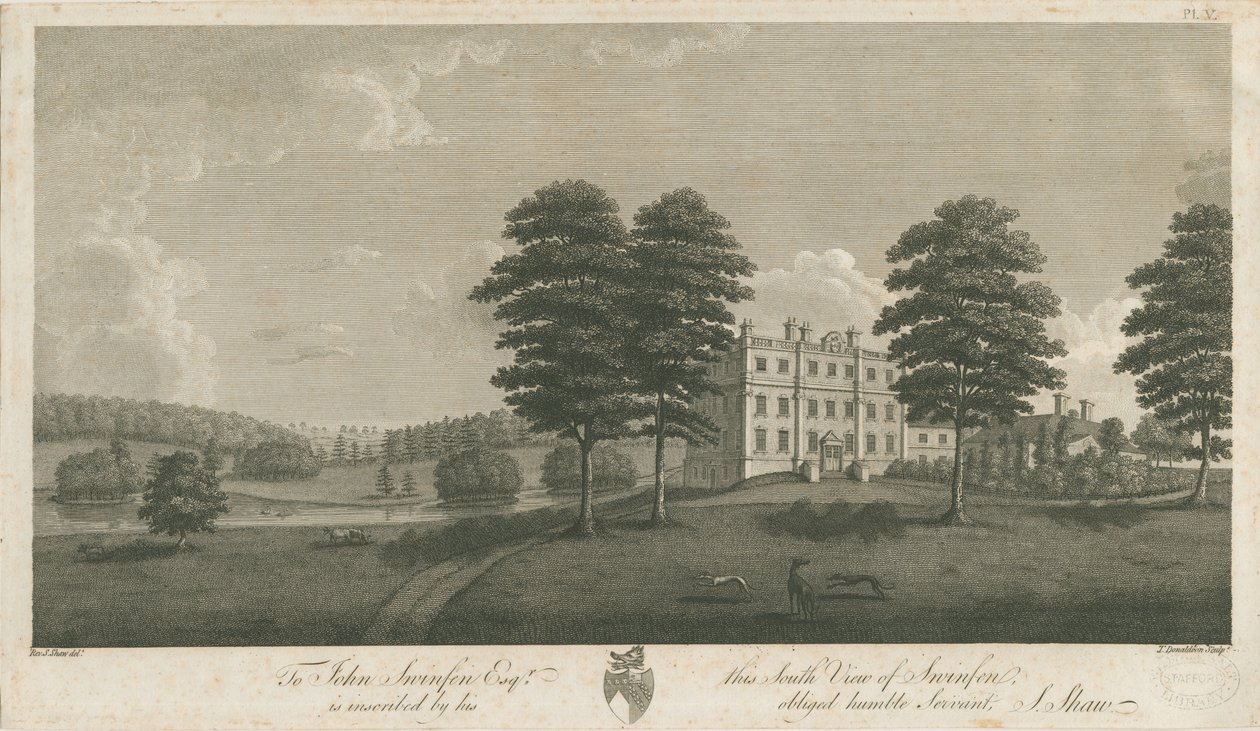 Swinfen Hall: metszet, nd [1762-1798] (nyomtatás) alkotó: Stebbing Shaw