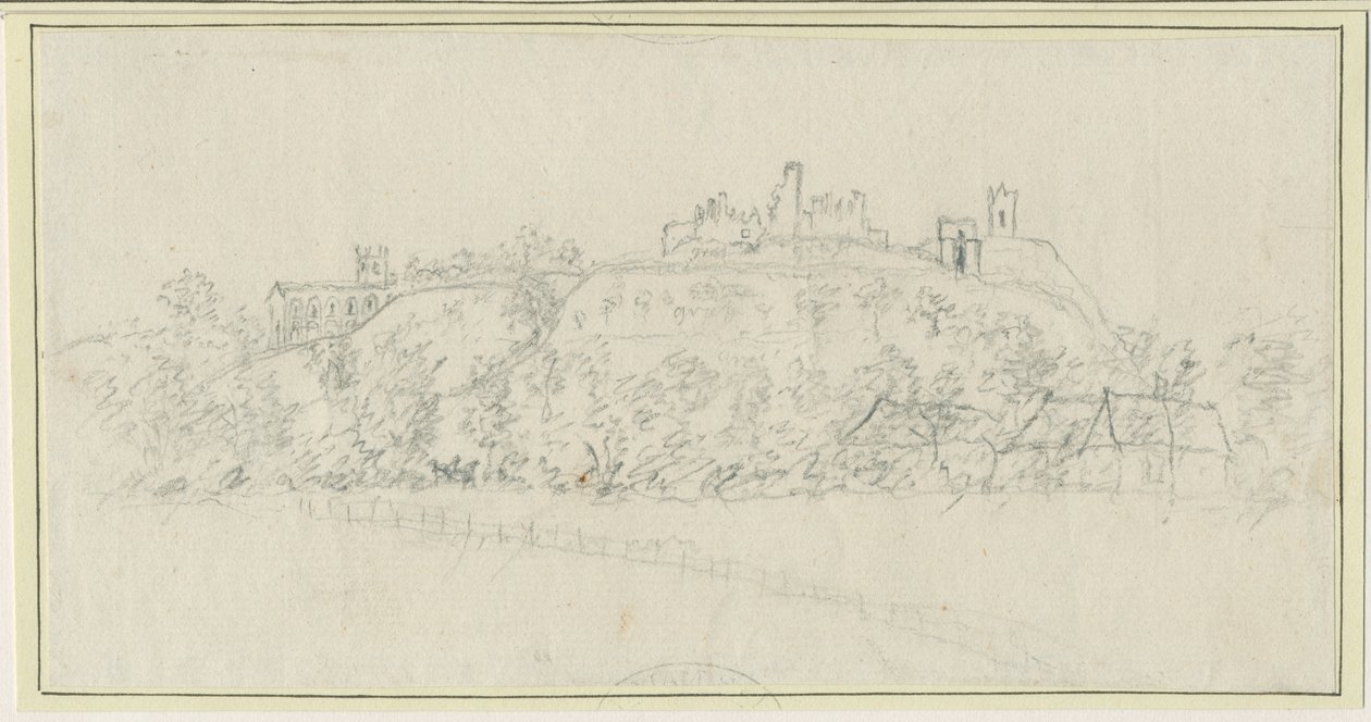 Tutbury kastély: ceruzarajz, nd [1762-1802] alkotó: Stebbing Shaw