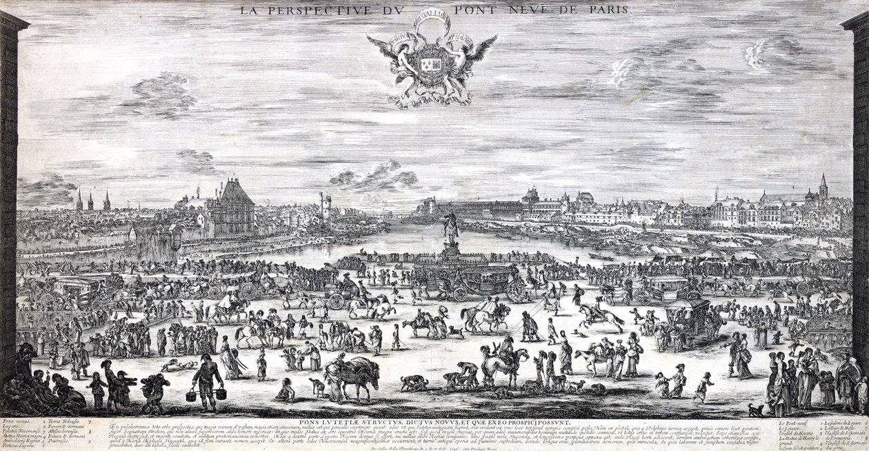A párizsi Pont Neuf perspektívája alkotó: Stefano della Bella