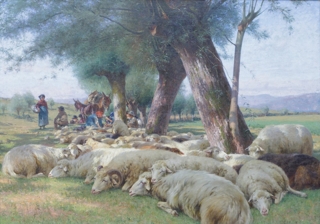 Nyugvó birka, 1900 körül (olaj, vászon) alkotó: Stefano Bruzzi