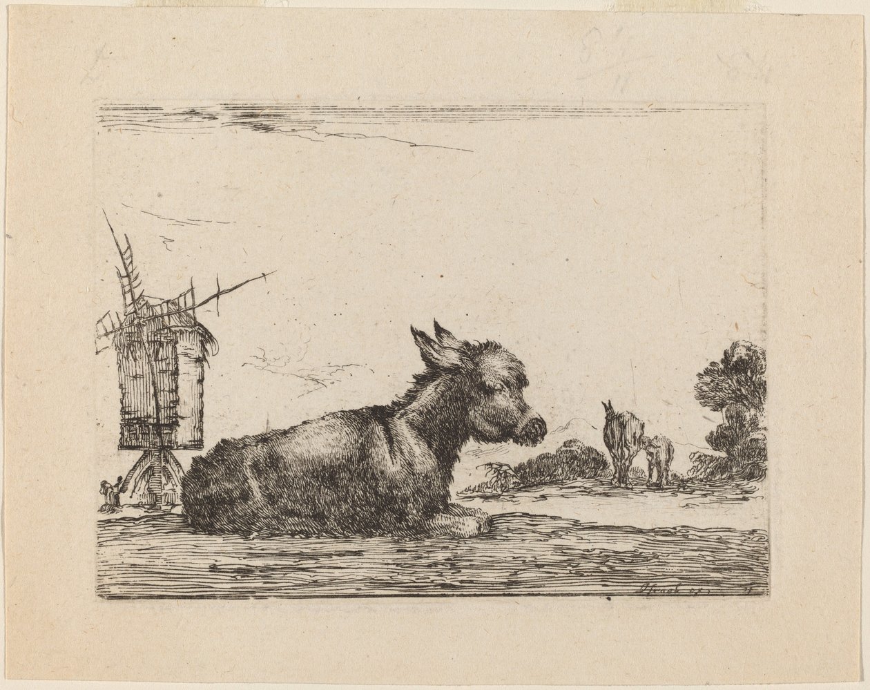 Szamárpihenő, 1642. alkotó: Stefano della Bella