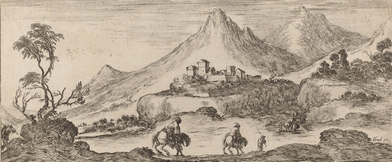 Táj a kastéllyal, 1641. alkotó: Stefano della Bella