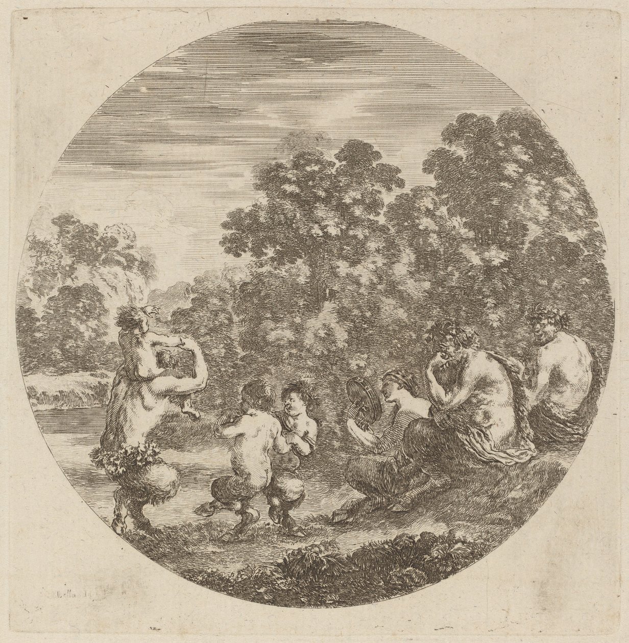 Szatírok és Faun. alkotó: Stefano della Bella