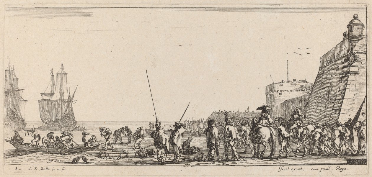 A beszállást felügyelő katonák, 1644. alkotó: Stefano della Bella