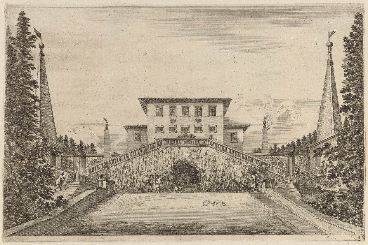 A Nagy Lépcsőház, valószínűleg 1653. alkotó: Stefano della Bella