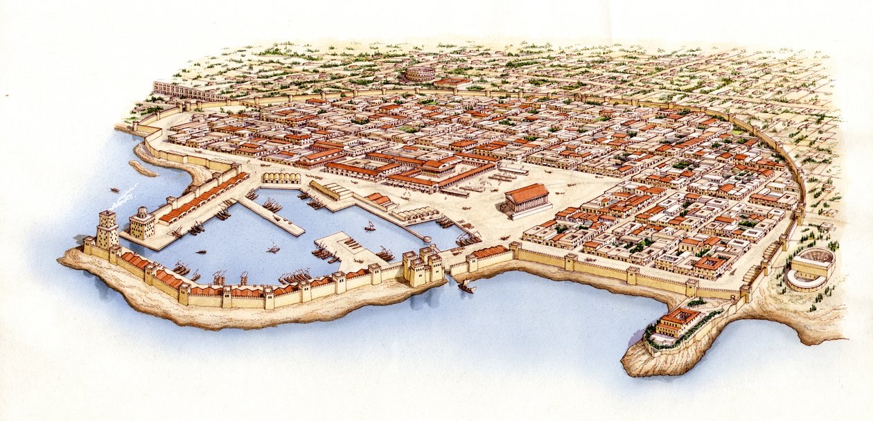 Caesarea, Palesztina, 13-70 körül (tus és akvarell) alkotó: Stephen Conlin