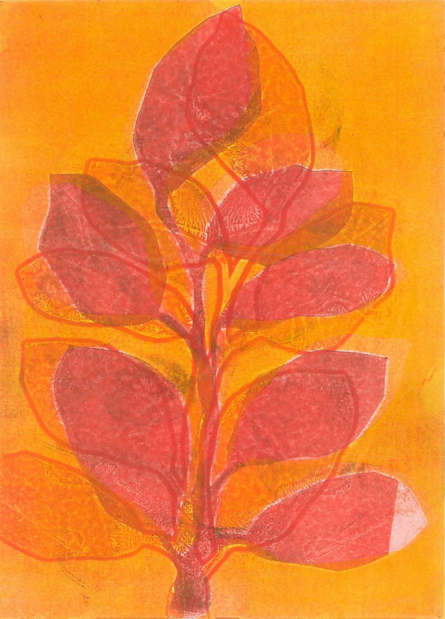 Nyári kert II, 2015 (monoprint papírra) alkotó: Stephen Dow