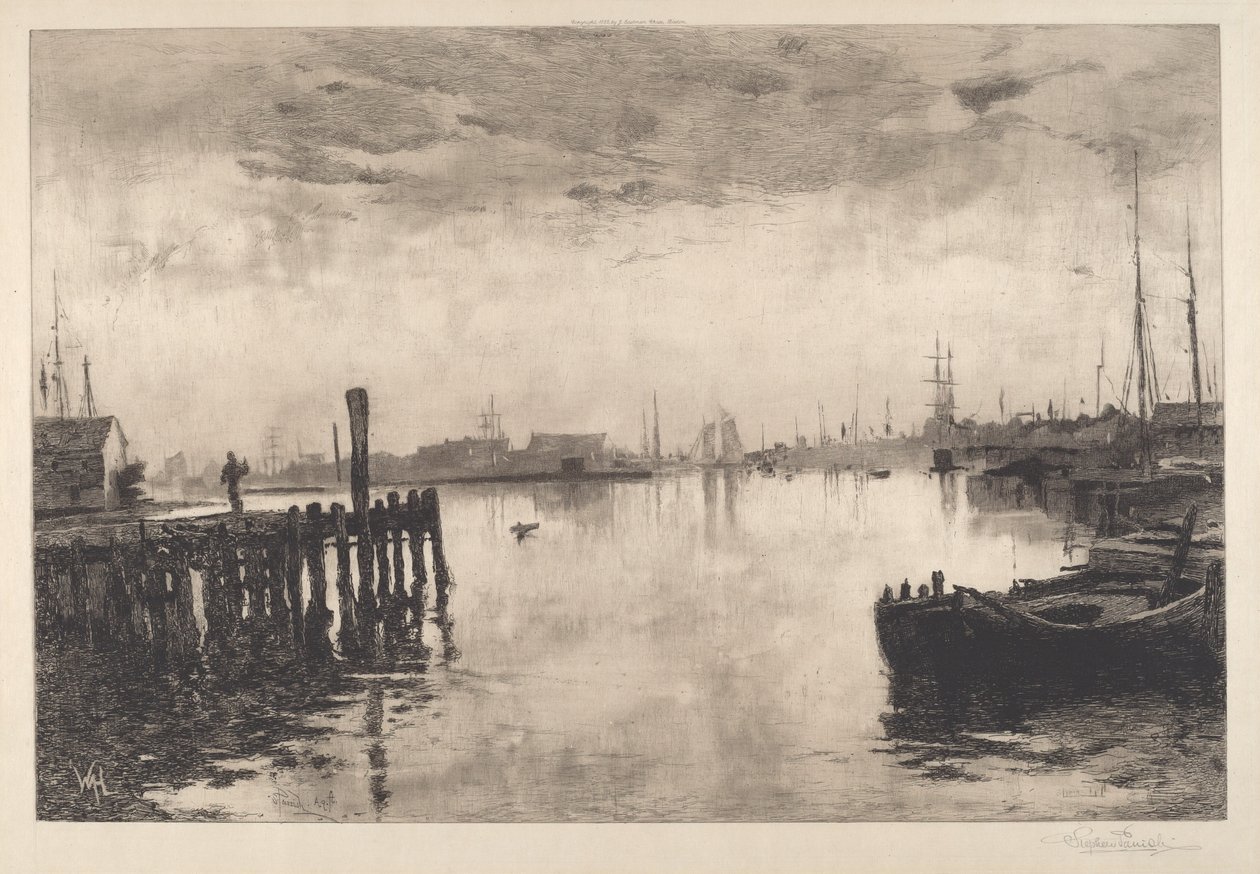 Gloucester kikötője alkotó: Stephen Parrish