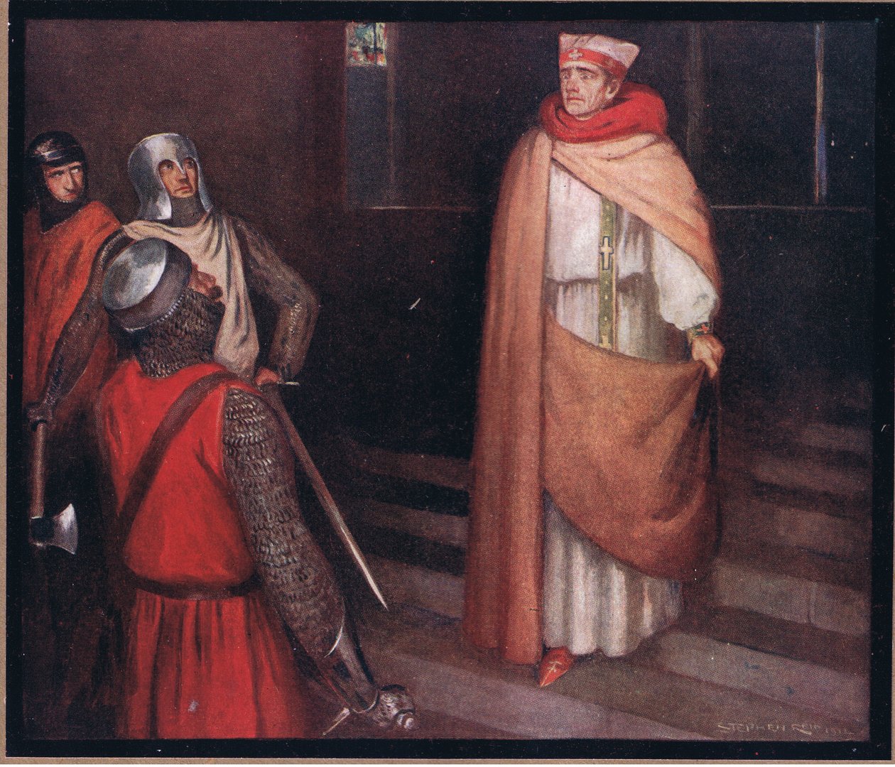 Szent Tamás mártíromsága (színes litó) alkotó: Stephen Reid