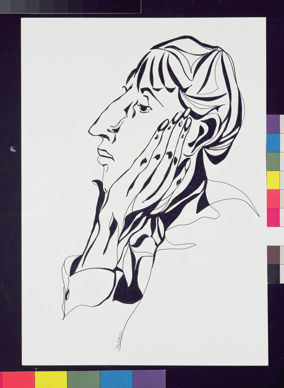 Aubrey Beardsley (1872-98) portréja, Frederick Evans (1853-1943) fényképe ihlette, 1998 (szálvég papíron) (lásd: 87437) alkotó: Stevie Taylor