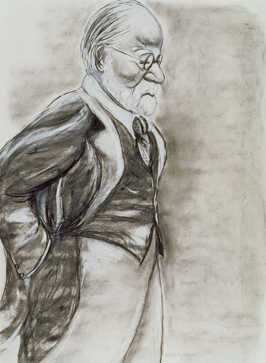 Sigmund Freud (1856-1939) 1998 (szén és pasztell papíron) alkotó: Stevie Taylor