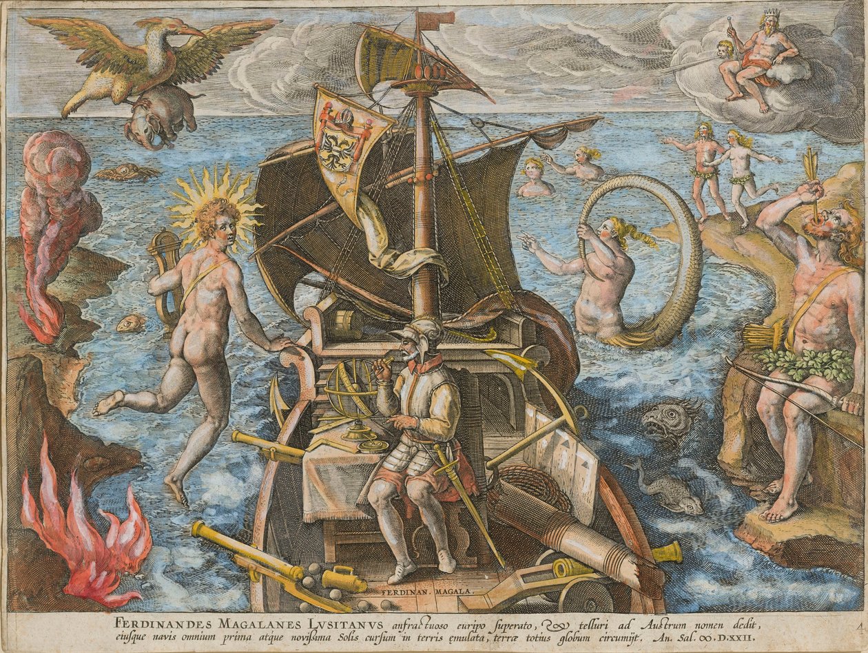 Ferdinand Magellán Portugál-Amerika felfedezése, 1591. alkotó: Stradanus