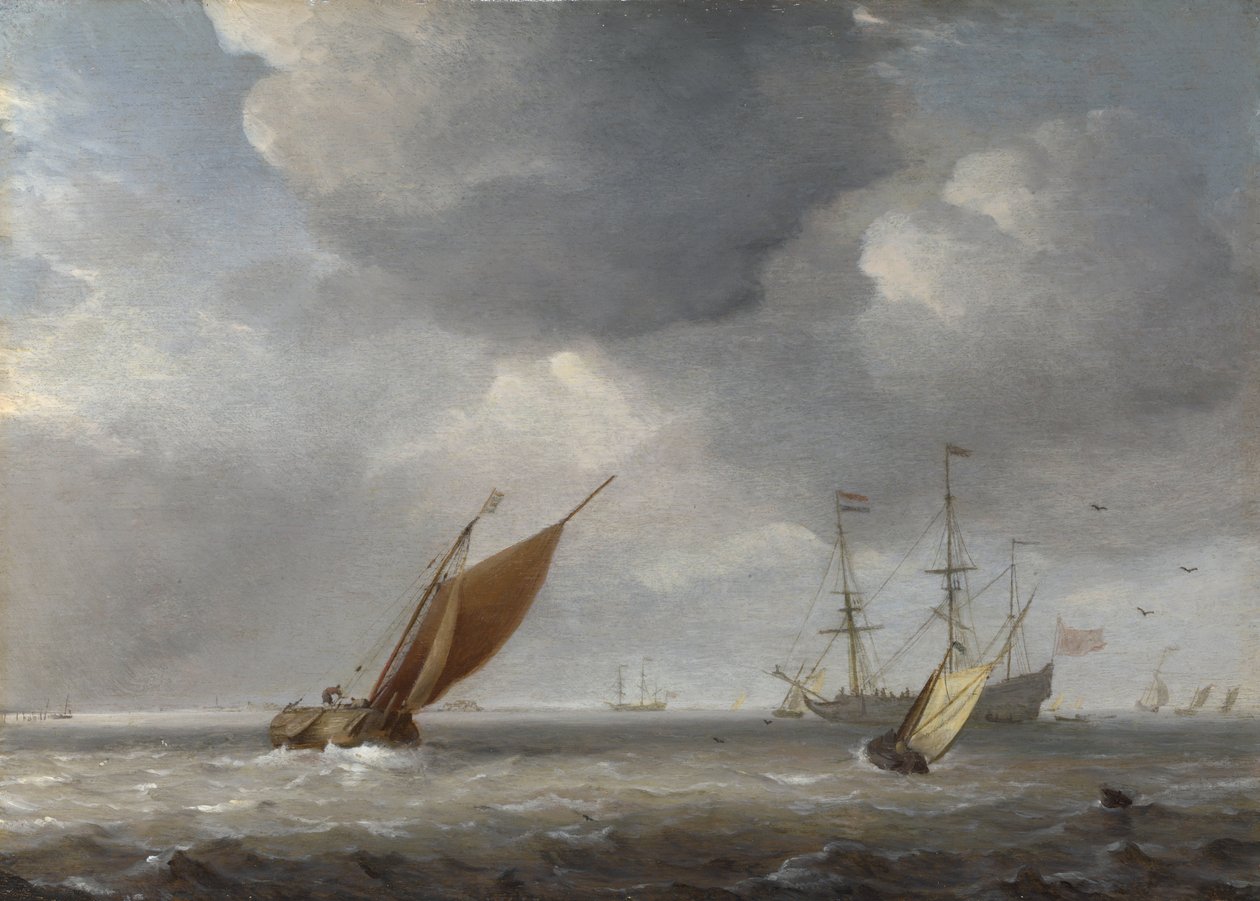 Kis holland hajók a szélben alkotó: Willem van de Velde the Younger