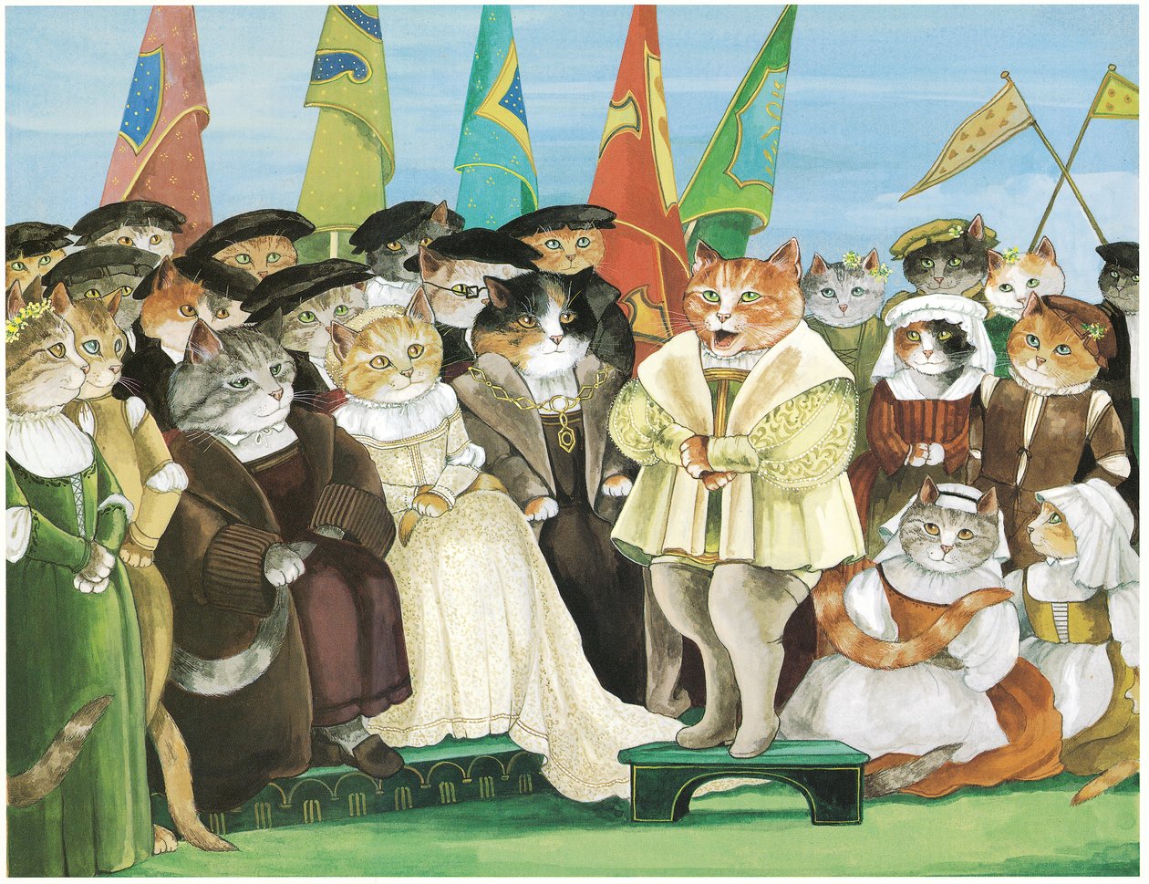 Illusztráció az Opera Cats (kiadó: 1997) című kötetből. alkotó: Susan Herbert