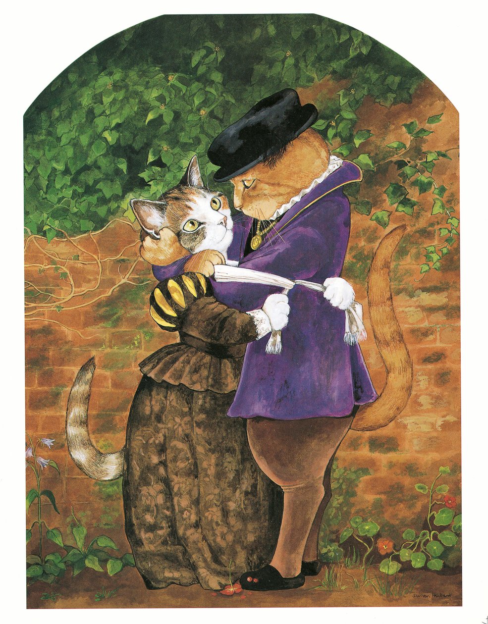 Illusztráció a Pre-Raffaelite Cats (kiadó 1999) című kötetből alkotó: Susan Herbert