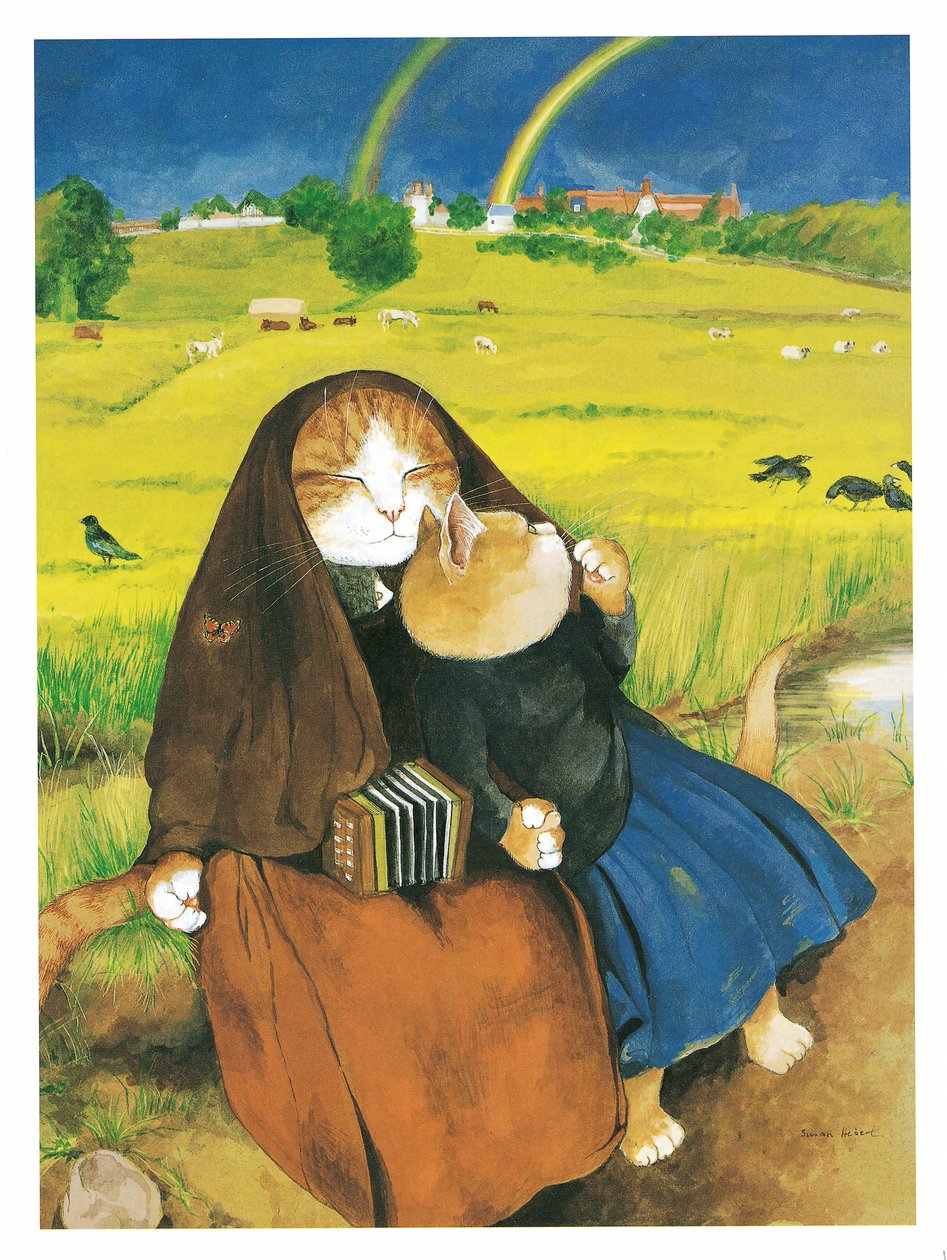 Illusztráció a Pre-Raffaelite Cats (kiadó 1999) című kötetből alkotó: Susan Herbert