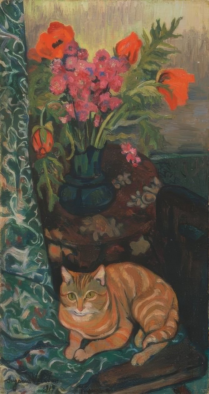 Csokor és macska alkotó: Suzanne Valadon