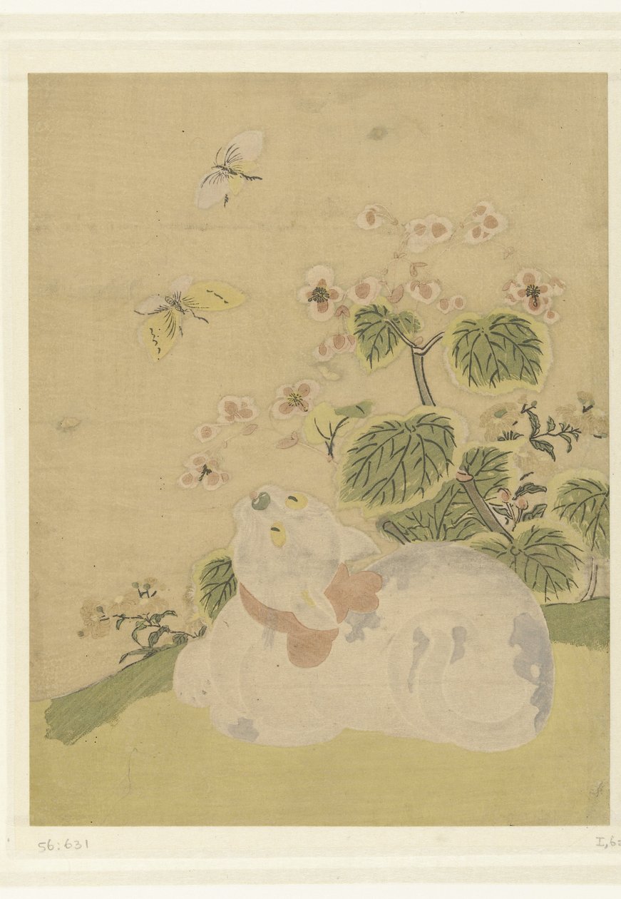 Macska és pillangók alkotó: Suzuki Harunobu (attributed to)