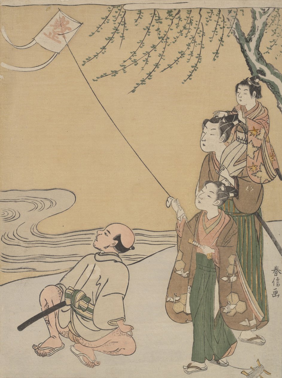 Kite Flying, kb. 1766., kb. 1766. alkotó: Suzuki Harunobu