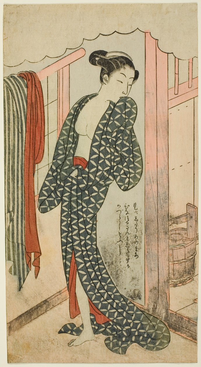 Nő egy fürdőházban alkotó: Suzuki Harunobu