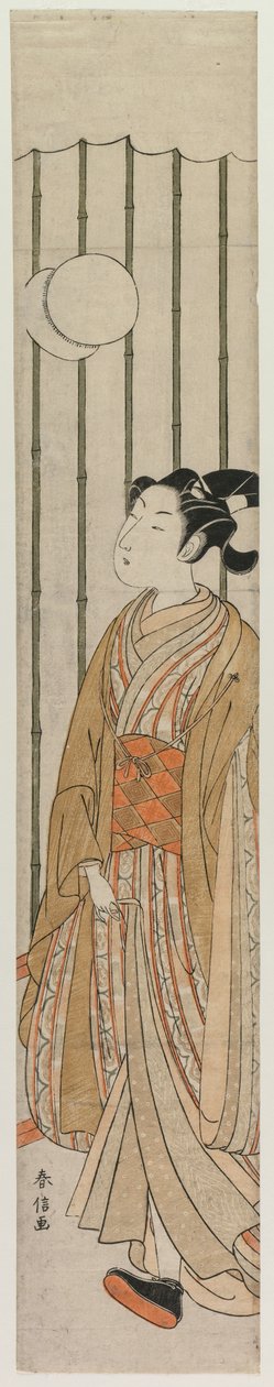 Fiatal férfi focizik alkotó: Suzuki Harunobu