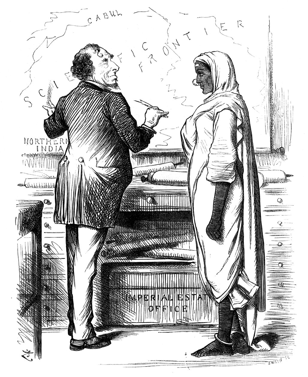 Kinek kell fizetnie, 1878. alkotó: Swain