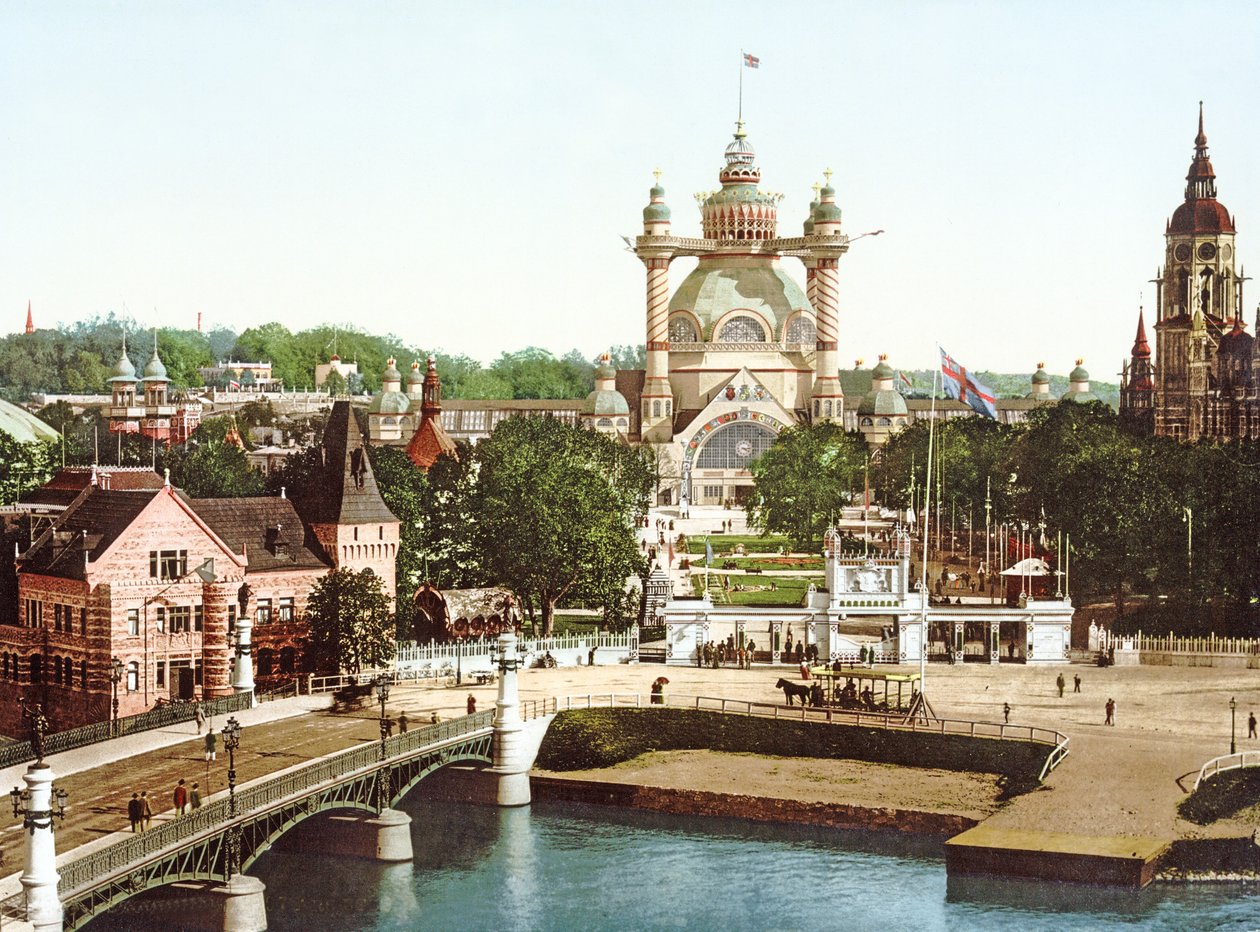 Kilátás a Djurgården-szigetre Stockholmban, 1897 alkotó: Swedish Photographer