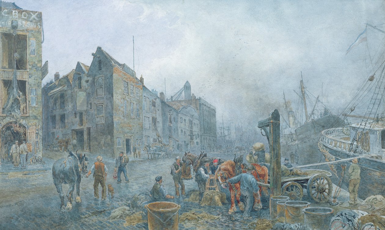 Narrow Quay, Bristol, 1899 (akvarell papíron) alkotó: Sydney Goodwin