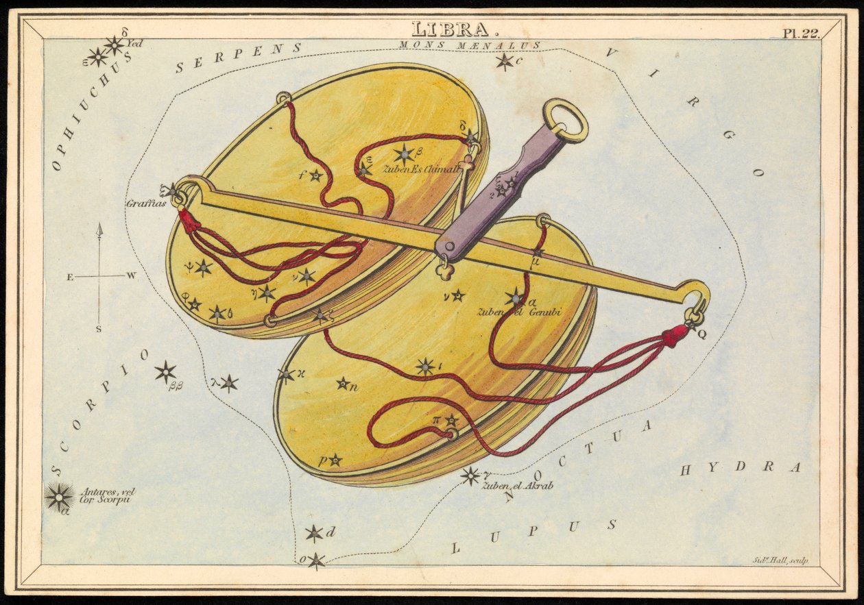 Mérleg, 1825 körüli (kártya, papír, szövet ) alkotó: Sydney Hall